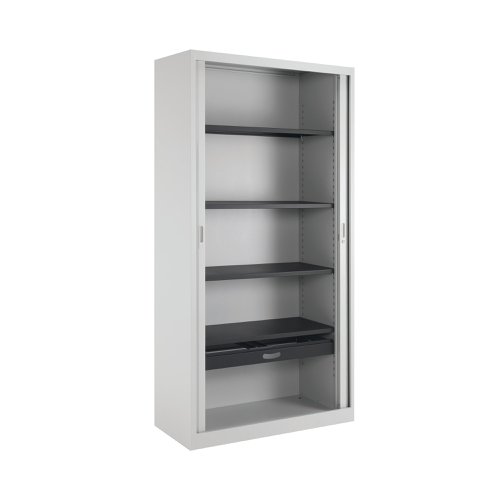 Talos Side Opening Tambour Unit 1000x450x1950mm Grey KF78760