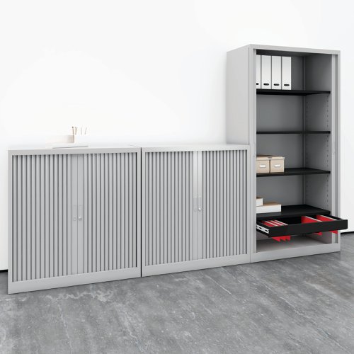 Talos Side Opening Tambour Unit 1000x450x1950mm Grey KF78760