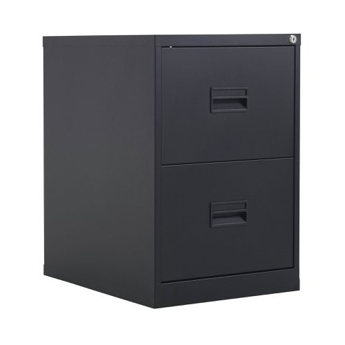 Talos 2 Drawer Filing Cabinet 465x620x700mm Black KF78762 | VOW