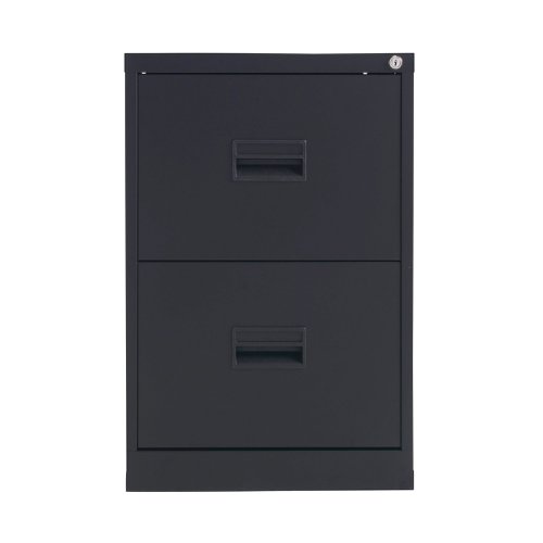 Talos 2 Drawer Filing Cabinet 465x620x700mm Black KF78762 | VOW