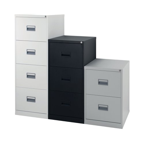 Talos 2 Drawer Filing Cabinet 465x620x700mm Black KF78762 | VOW