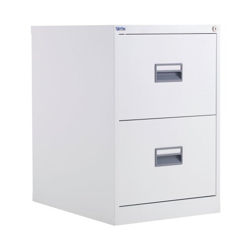 Talos 2 Drawer Filing Cabinet 465x620x700mm White KF78765 | VOW