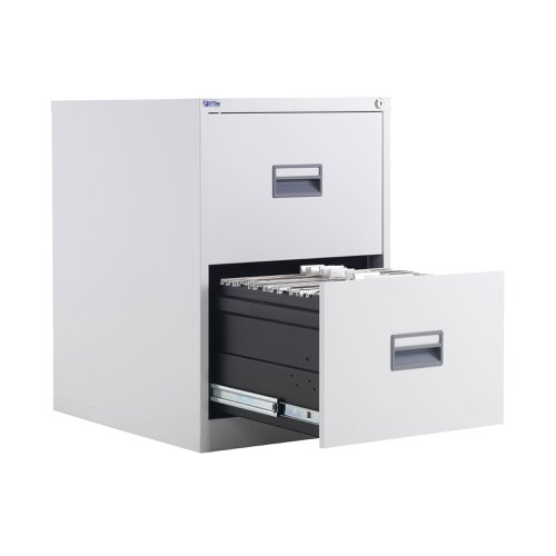 Talos 2 Drawer Filing Cabinet 465x620x700mm White KF78765