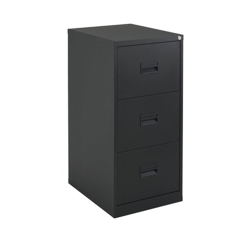 Talos 3 Drawer Filing Cabinet 465x620x1000mm Black KF78766 | VOW