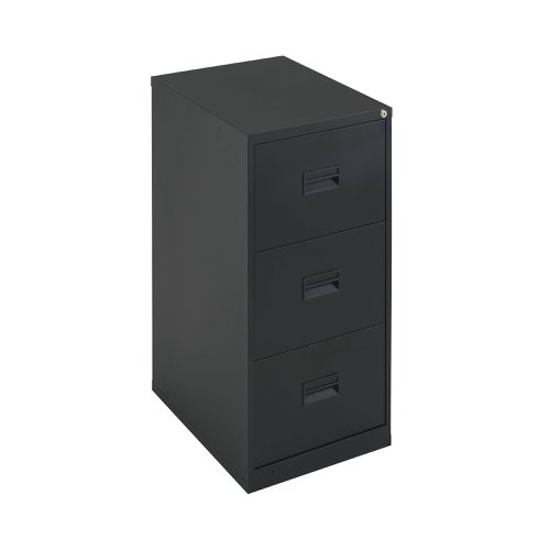 Talos 3 Drawer Filing Cabinet 465x620x1000mm Black KF78766 | VOW