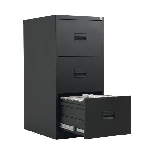 Talos 3 Drawer Filing Cabinet 465x620x1000mm Black KF78766 | VOW