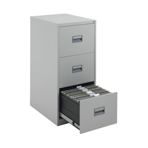 Talos 3 Drawer Filing Cabinet 465x620x1000mm Grey KF78768 | VOW