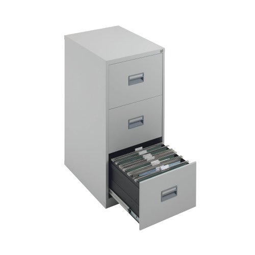 Talos 3 Drawer Filing Cabinet 465x620x1000mm Grey KF78768 | VOW