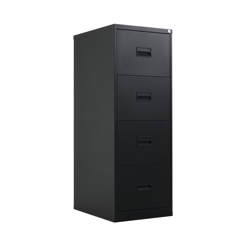 Talos 4 Drawer Filing Cabinet 465x620x1300mm Black KF78770 | VOW