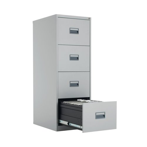 Talos 4 Drawer Filing Cabinet 465x620x1300mm Grey KF78772 | VOW