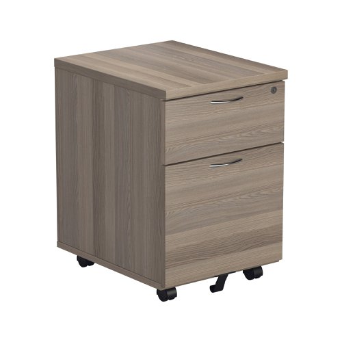 Jemini 2 Drawer Mobile Pedestal 404x500x595mm Grey Oak KF78943