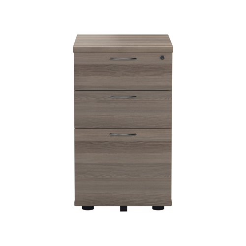 Jemini 3 Drawer Tall Mobile Pedestal 404x500x690mm Grey Oak KF78947 | VOW