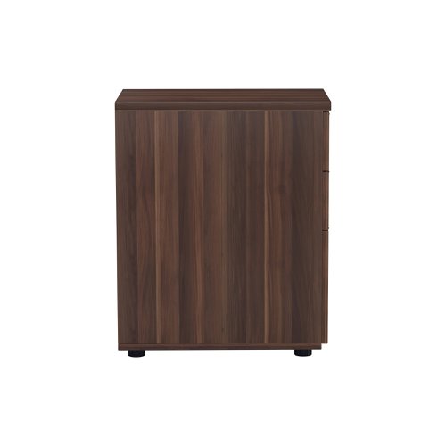 Jemini 3 Drawer Desk High Pedestal 404x600x730mm Walnut KF78948 KF78948