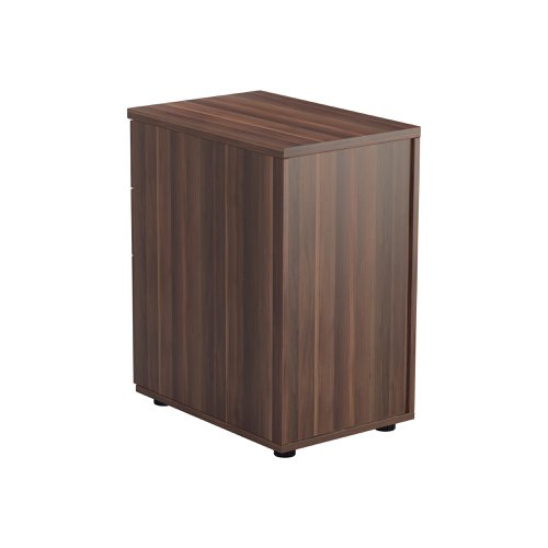 Jemini 3 Drawer Desk High Pedestal 404x600x730mm Walnut KF78948 | VOW