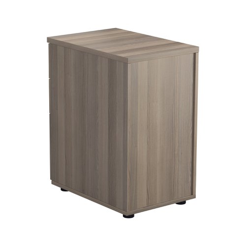 Jemini 3 Drawer Desk High Pedestal 404x600x730mm Grey Oak KF78949