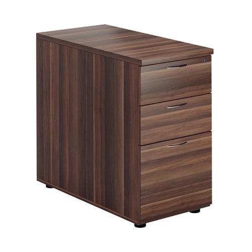 Jemini 3 Drawer Desk High Pedestal 404x800x730mm Walnut KF78950