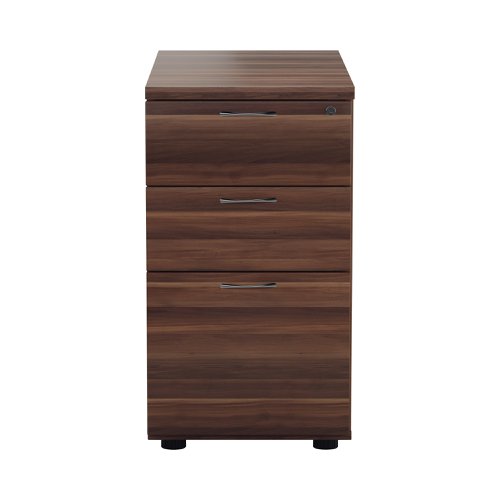 Jemini 3 Drawer Desk High Pedestal 404x800x730mm Walnut KF78950 | VOW