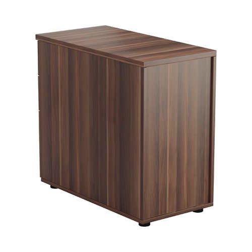 Jemini 3 Drawer Desk High Pedestal 404x800x730mm Walnut KF78950