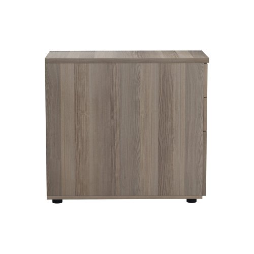 Jemini 3 Drawer Desk High Pedestal 404x800x730mm Grey Oak KF78951 KF78951