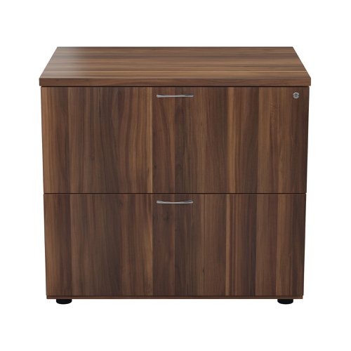 Jemini 2 Drawer Desk Side Filing Cabinet 800x600x730mm Walnut KF78952 | VOW