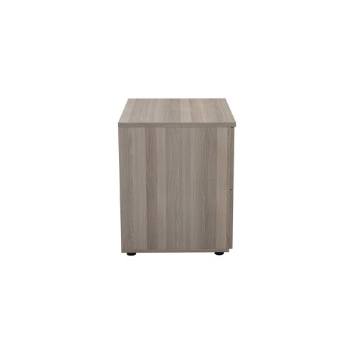 Jemini 2 Drawer Desk Side Filing Cabinet 800x600x730mm Grey Oak KF78953 | VOW