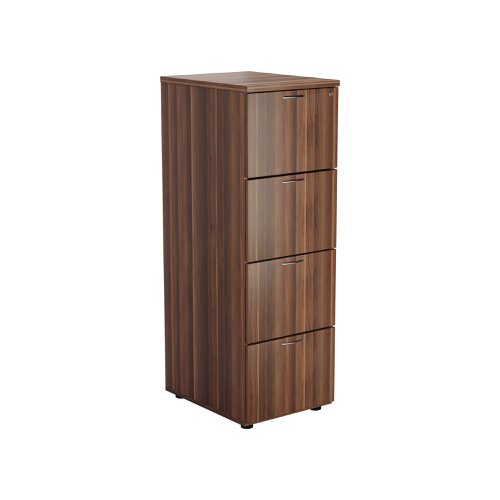 Jemini 4 Drawer Filing Cabinet 464x600x1365mm Walnut KF78954 | VOW