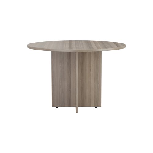 Jemini Round Meeting Table 1100x1100x730mm Grey Oak KF78959