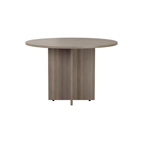 Jemini Round Meeting Table 1100x1100x730mm Grey Oak KF78959