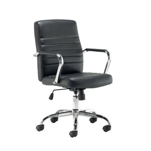 Jemini Amalfi Meeting Chair 630x630x885-980mm Leather Look Black KF79135 | KF79135 | VOW