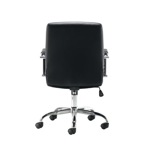 Jemini Amalfi Meeting Chair 630x630x885-980mm Leather Look Black KF79135