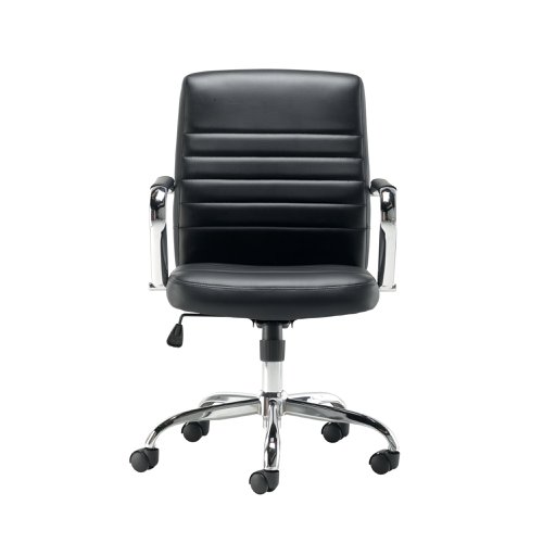 Jemini Amalfi Meeting Chair 630x630x885-980mm Leather Look Black KF79135 | KF79135 | VOW