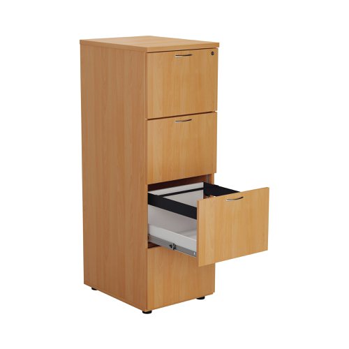 Jemini 4 Drawer Filing Cabinet 464x600x1365mm Beech KF79456 | VOW