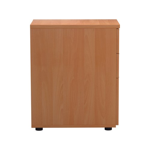 Jemini 3 Drawer Desk High Pedestal 404x600x730mm Beech KF79738