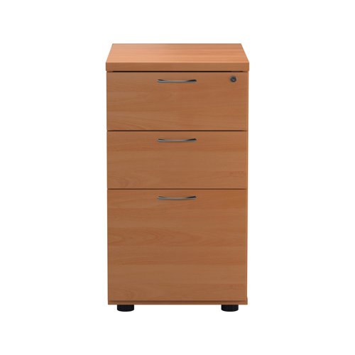 Jemini 3 Drawer Desk High Pedestal 404x600x730mm Beech KF79738