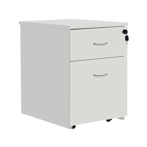 Serrion Eco 18 2 Drawer Mobile Pedestal 434x580x525mm White KF79825