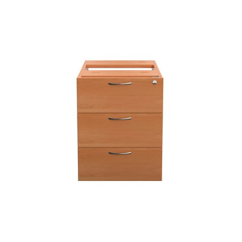 Jemini 3 Drawer Fixed Pedestal 400x500x495mm Beech KF79866