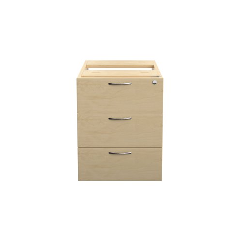 Jemini 3 Drawer Fixed Pedestal 400x500x495mm Maple KF79869