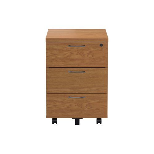 Jemini 3 Drawer Mobile Pedestal 400x500x595mm Nova Oak KF79873