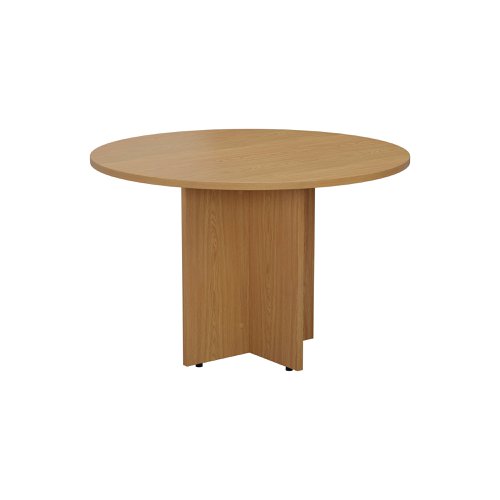 Jemini Round Meeting Table 1100x1100x730mm Nova Oak KF79884 KF79884