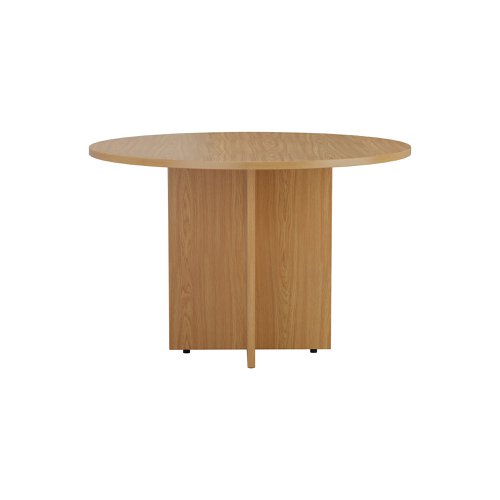 Jemini Round Meeting Table 1100x1100x730mm Nova Oak KF79884 KF79884