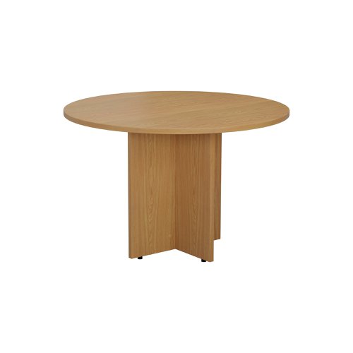 Jemini Round Meeting Table 1100x1100x730mm Nova Oak KF79884 KF79884