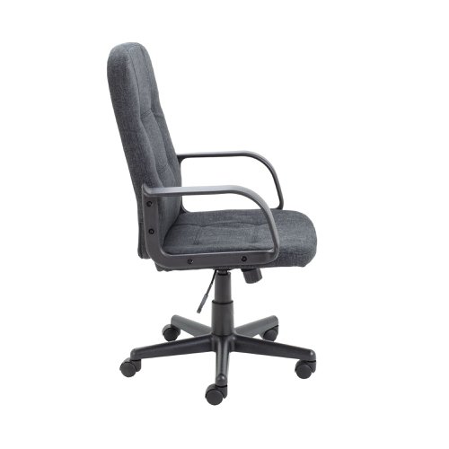 Jemini Jack 2 Executive Swivel Chair with Fixed Arms 620x600x1020-1135mm Fabric Charcoal KF79889