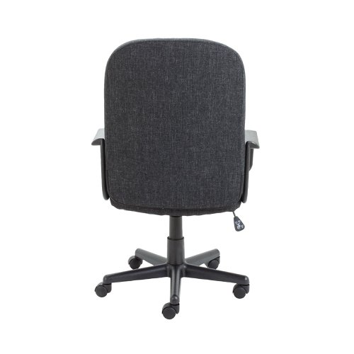 Jemini Jack 2 Executive Swivel Chair with Fixed Arms 620x600x1020-1135mm Fabric Charcoal KF79889