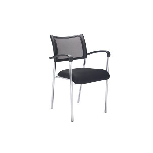 Jemini Jupiter Conference Chair with Arms 555x550x860mm Mesh Back Black/Chrome KF79891 | VOW