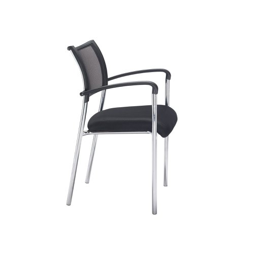 Jemini Jupiter Conference Chair with Arms 555x550x860mm Mesh Back Black/Chrome KF79891 | VOW