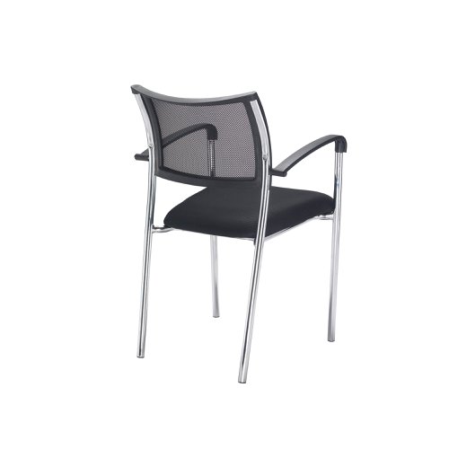 Jemini Jupiter Conference Chair with Arms 555x550x860mm Mesh Back Black/Chrome KF79891 | VOW