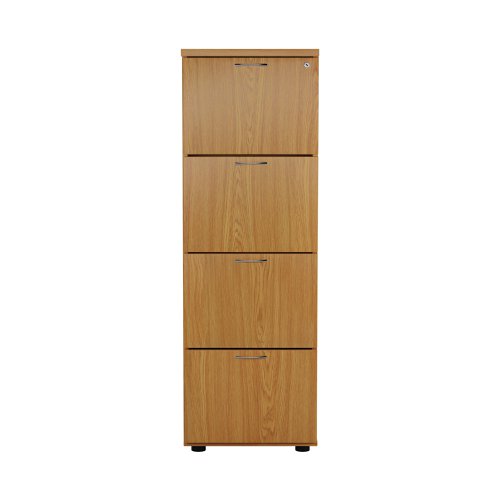 First 4 Drawer Filing Cabinet 464x600x1365mm Nova Oak KF79918 | VOW