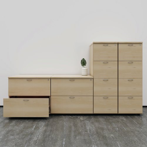 First 4 Drawer Filing Cabinet 464x600x1365mm Nova Oak KF79918 | VOW