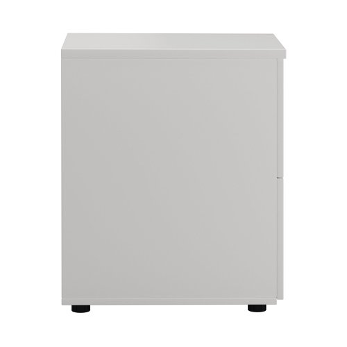 Designed for foolscap suspension files, this First 2 drawer filing cabinet provides a sturdy and robust filing solution. The robust frame has a stylish white finish and anti-tilt technology for secure filing. The 2 drawers are lockable for storing confidential files and have a capacity of 25kg each. This filing cabinet measures W465 x D600 x H730mm and complements office furniture from both the First and First ranges.