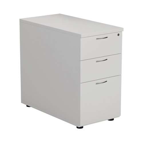 First 3 Drawer Desk High Pedestal 404x800x730mm Deep White KF79932